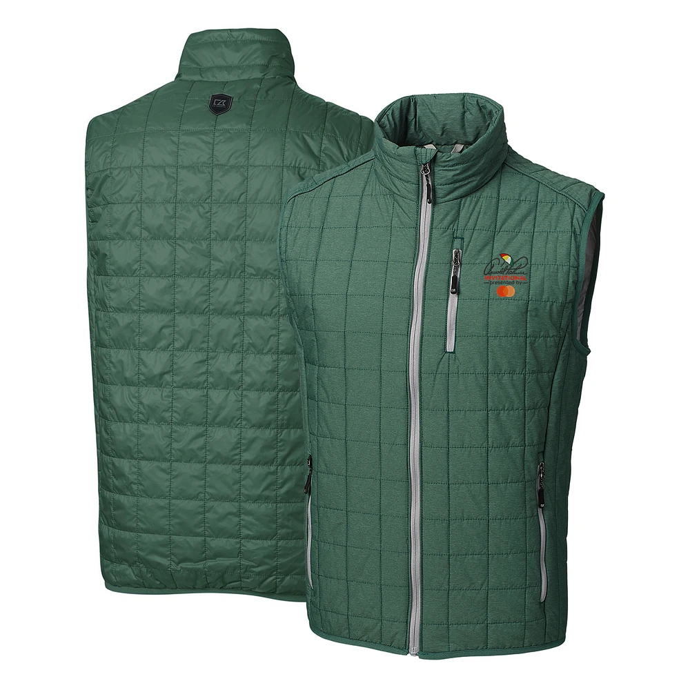 Men's Cutter & Buck Forest Green Arnold Palmer Invitational Rainier PrimaLoft Eco Insulated Full-Zip Puffer Vest