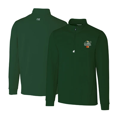Men's Cutter & Buck Hunter Green Arnold Palmer Invitational Traverse Stretch Quarter-Zip Pullover Top
