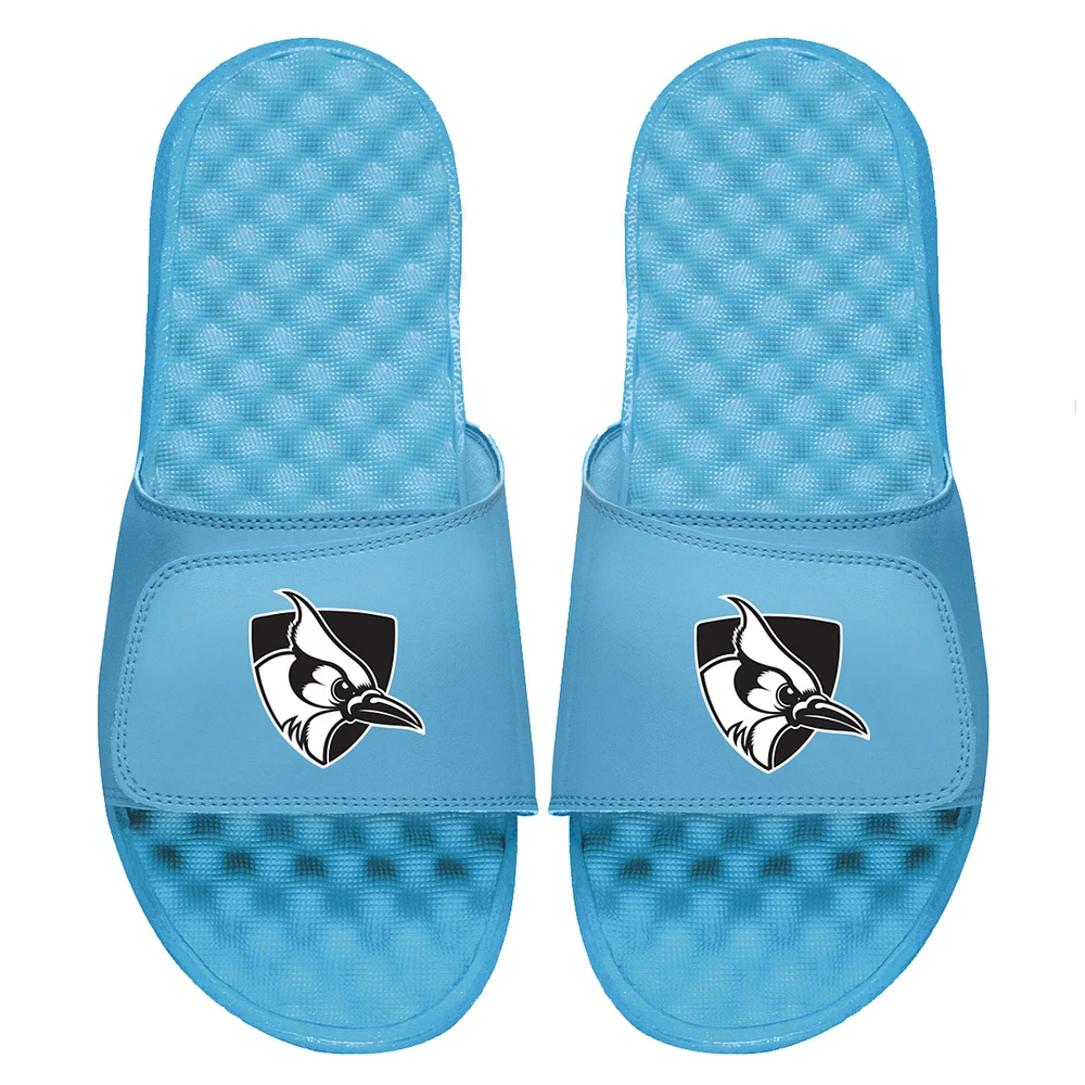 Youth ISlide Light Blue Johns Hopkins Blue Jays Primary Mascot Logo Islide Sandals