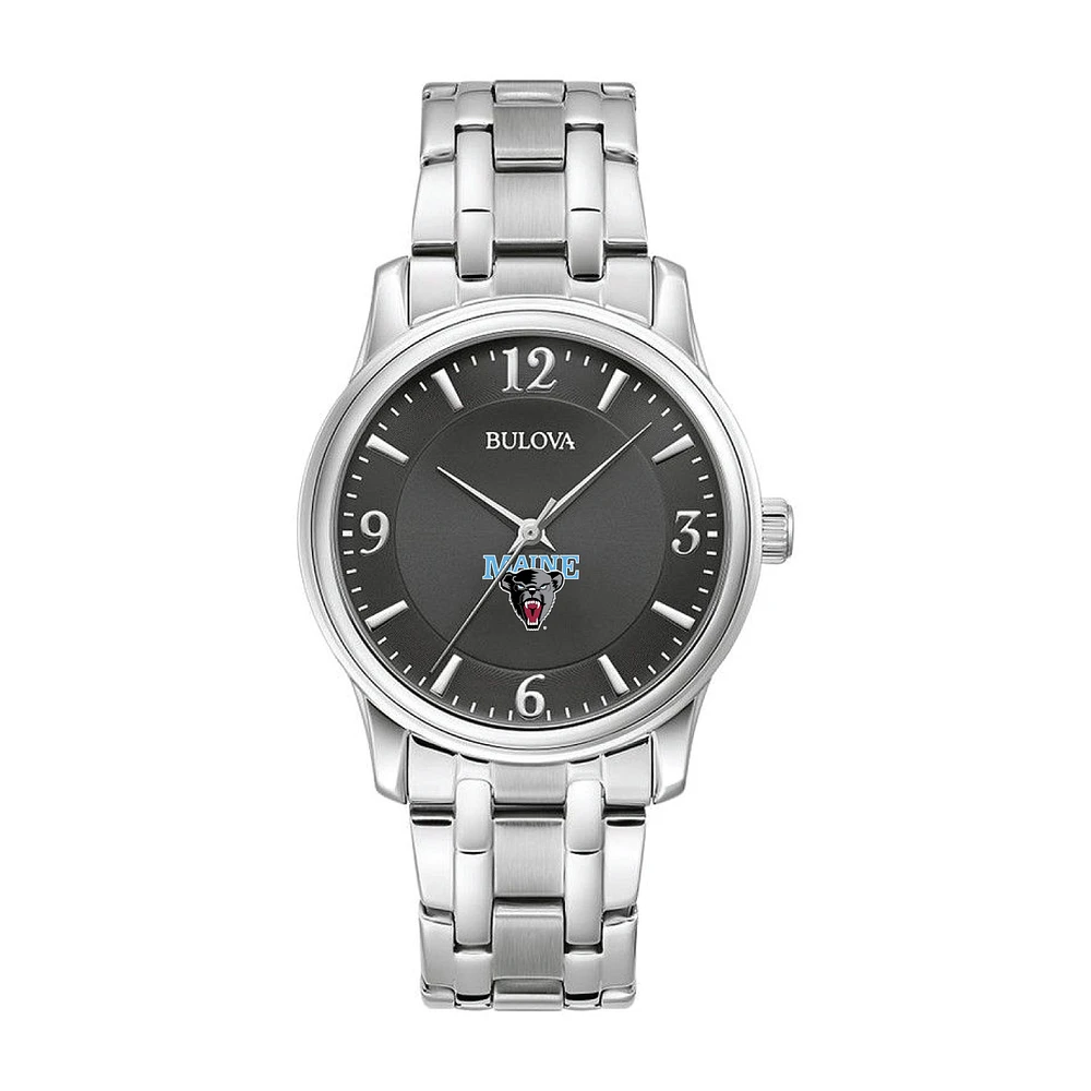 Bulova Black Maine Black Bears Stainless Steel Sport Classic Watch