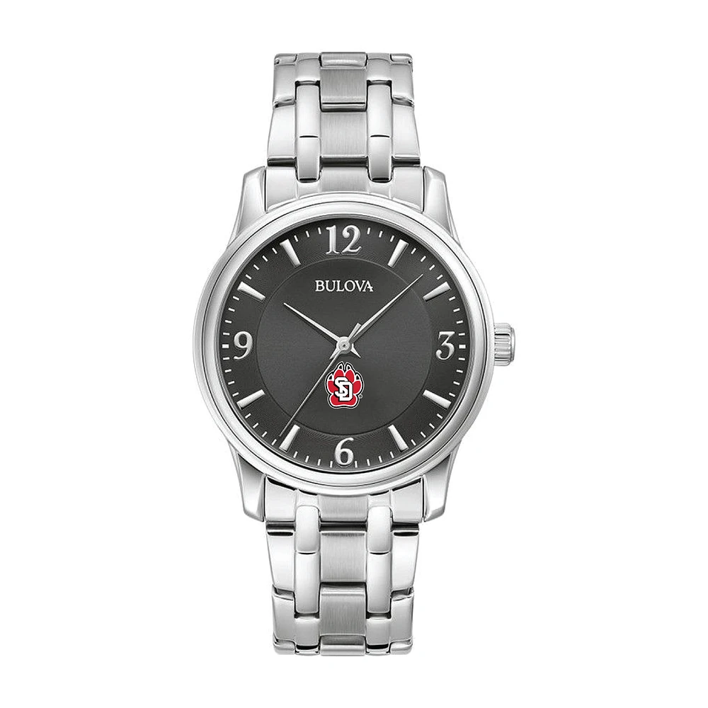 Bulova Black South Dakota Coyotes Stainless Steel Corporate Collection Watch