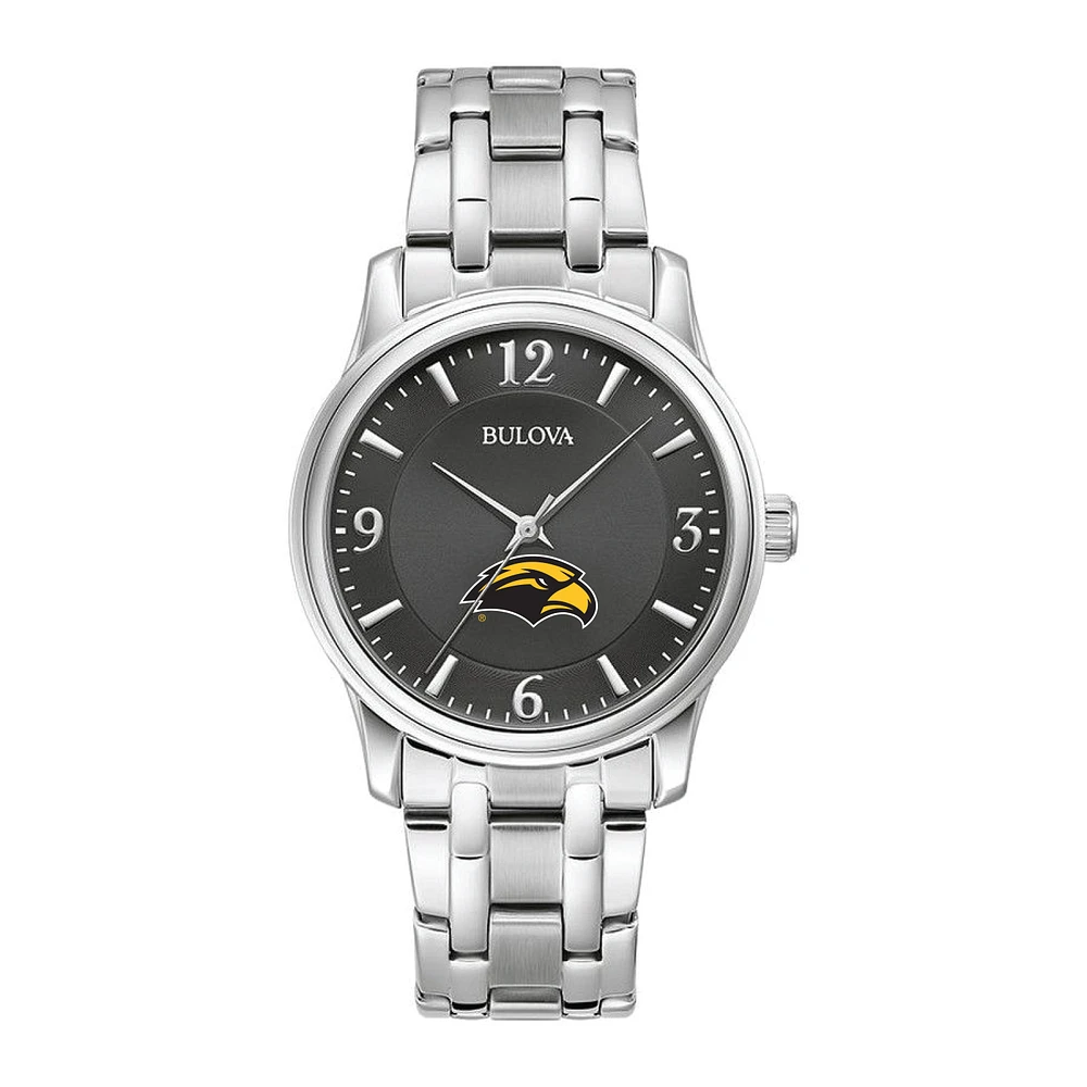 Bulova Black Southern Miss Golden Eagles Stainless Steel Corporate Collection Watch