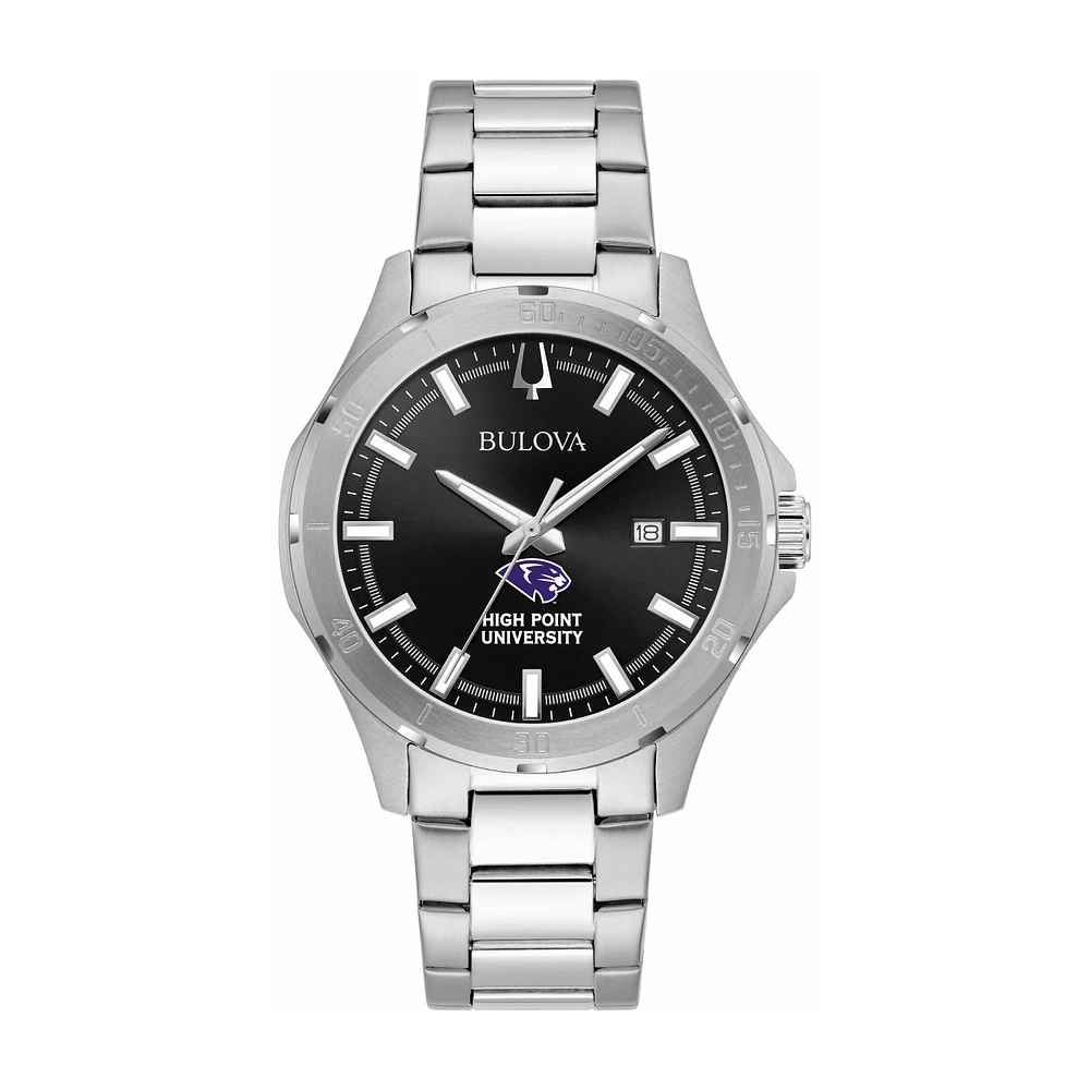 Bulova Black High Point Panthers Stainless Steel Sport Classic Watch