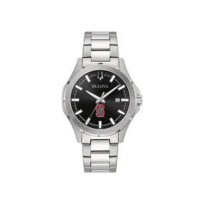 Bulova Black Stanford Cardinal Stainless Steel Sport Classic Watch