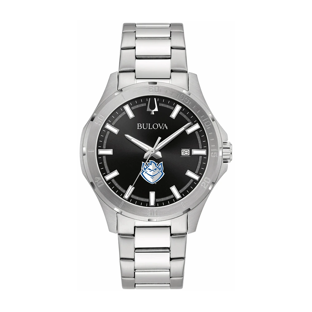 Bulova Black Saint Louis Billikens Stainless Steel Sport Classic Watch