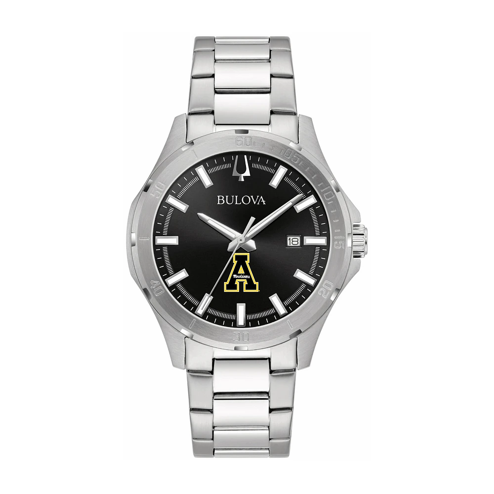 Bulova Black Appalachian State Mountaineers Stainless Steel Sport Classic Watch