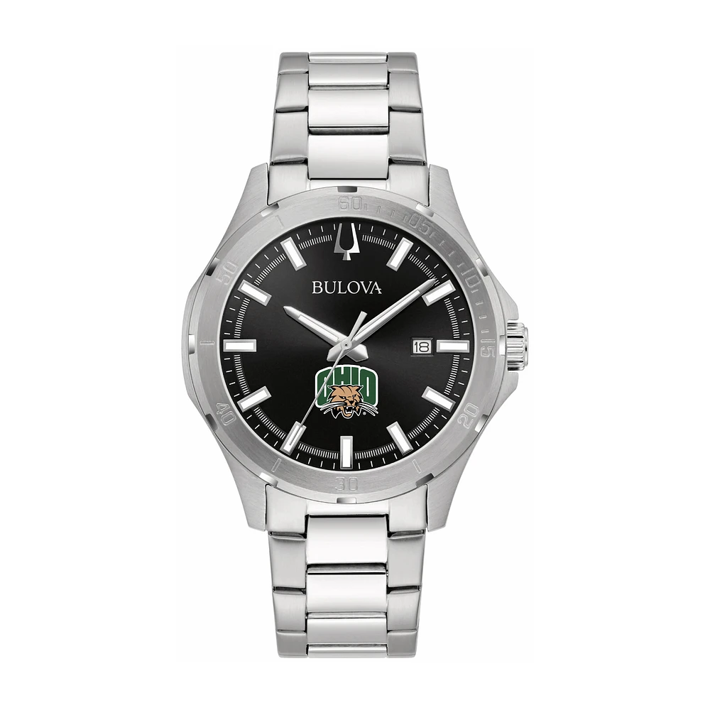 Bulova Black Ohio Bobcats Stainless Steel Sport Classic Watch