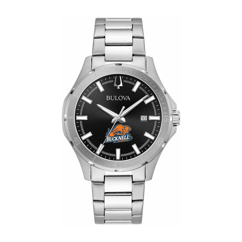 Bulova Black Bucknell Bison Stainless Steel Sport Classic Watch