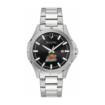 Bulova Black Bucknell Bison Stainless Steel Sport Classic Watch