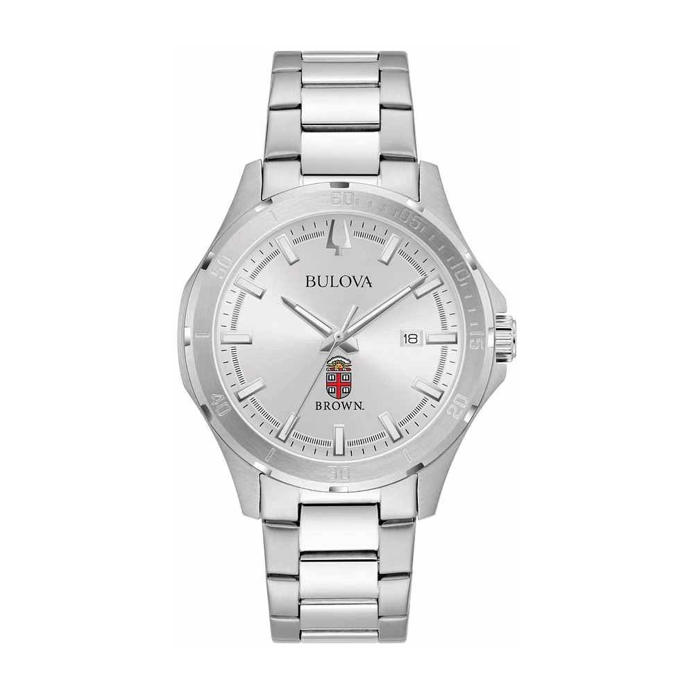 Bulova Silver Brown Bears Stainless Steel Classic Sport Watch