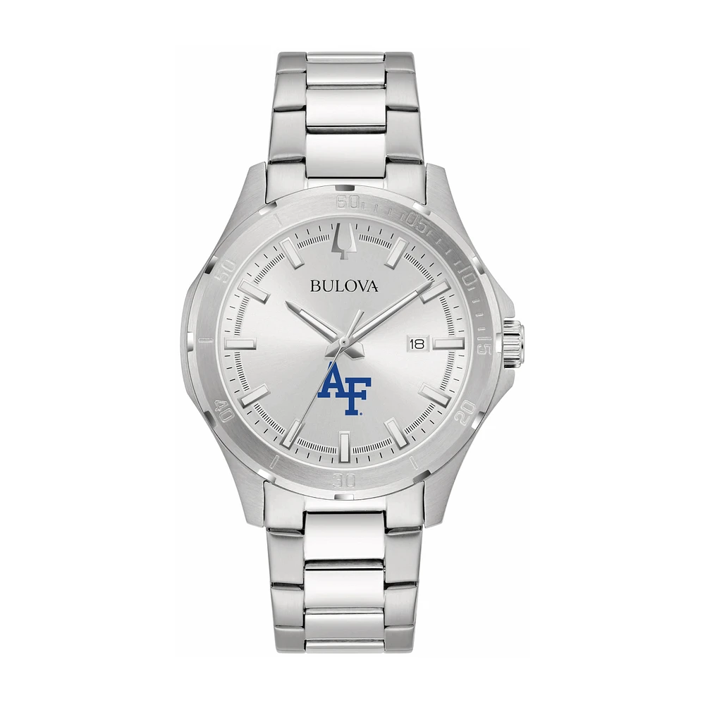 Bulova Silver Air Force Falcons Stainless Steel Classic Sport Watch