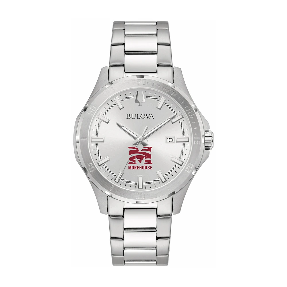 Bulova Silver Morehouse Maroon Tigers Stainless Steel Classic Sport Watch