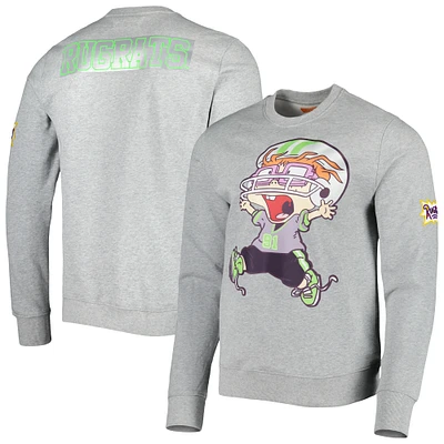 Unisex Freeze Max Heather Gray Rugrats Chuckie Runaway Football Pullover Sweatshirt