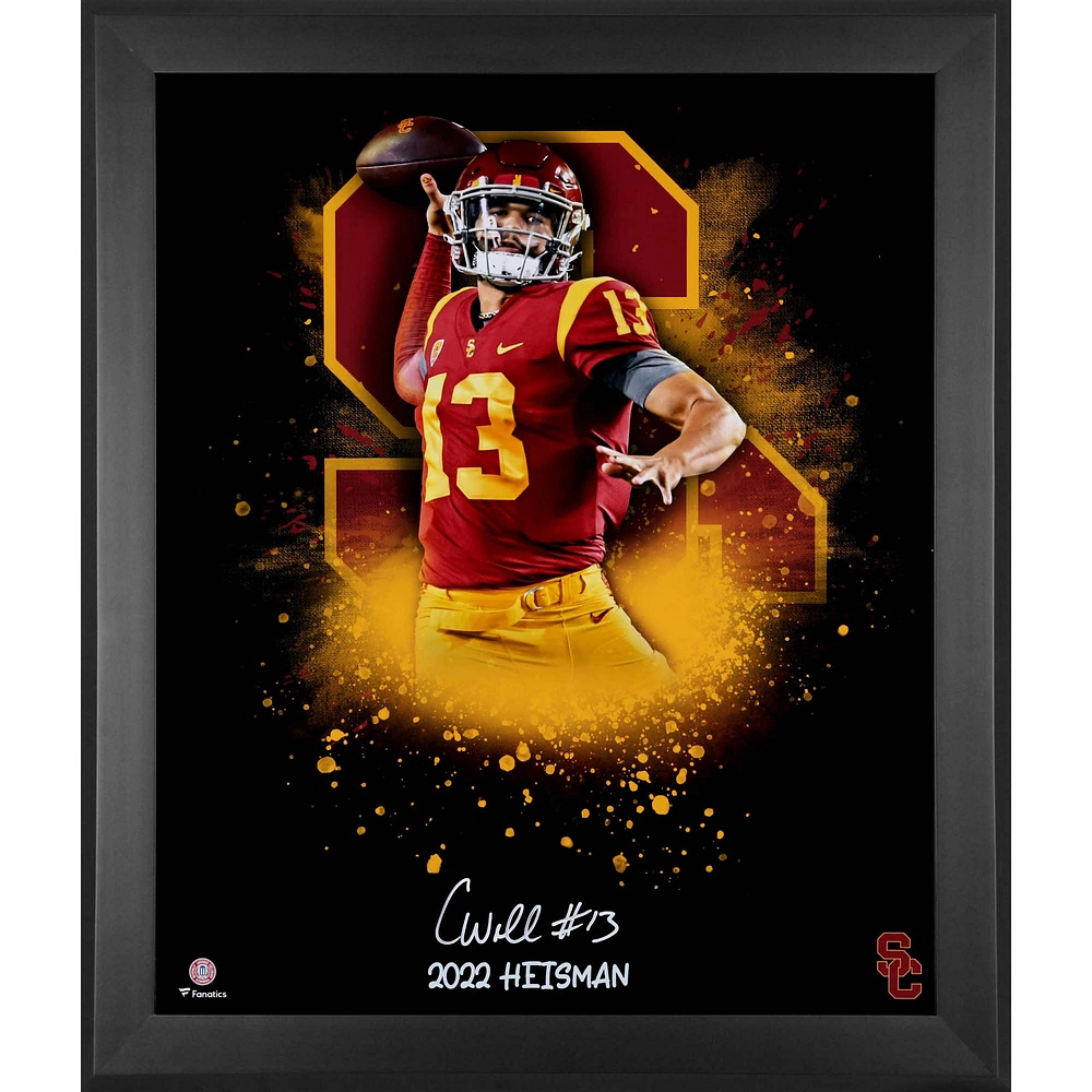 Caleb Williams USC Trojans Autographed Framed 20'' x 24'' In Focus Photograph with ''2022 Heisman'' Inscription