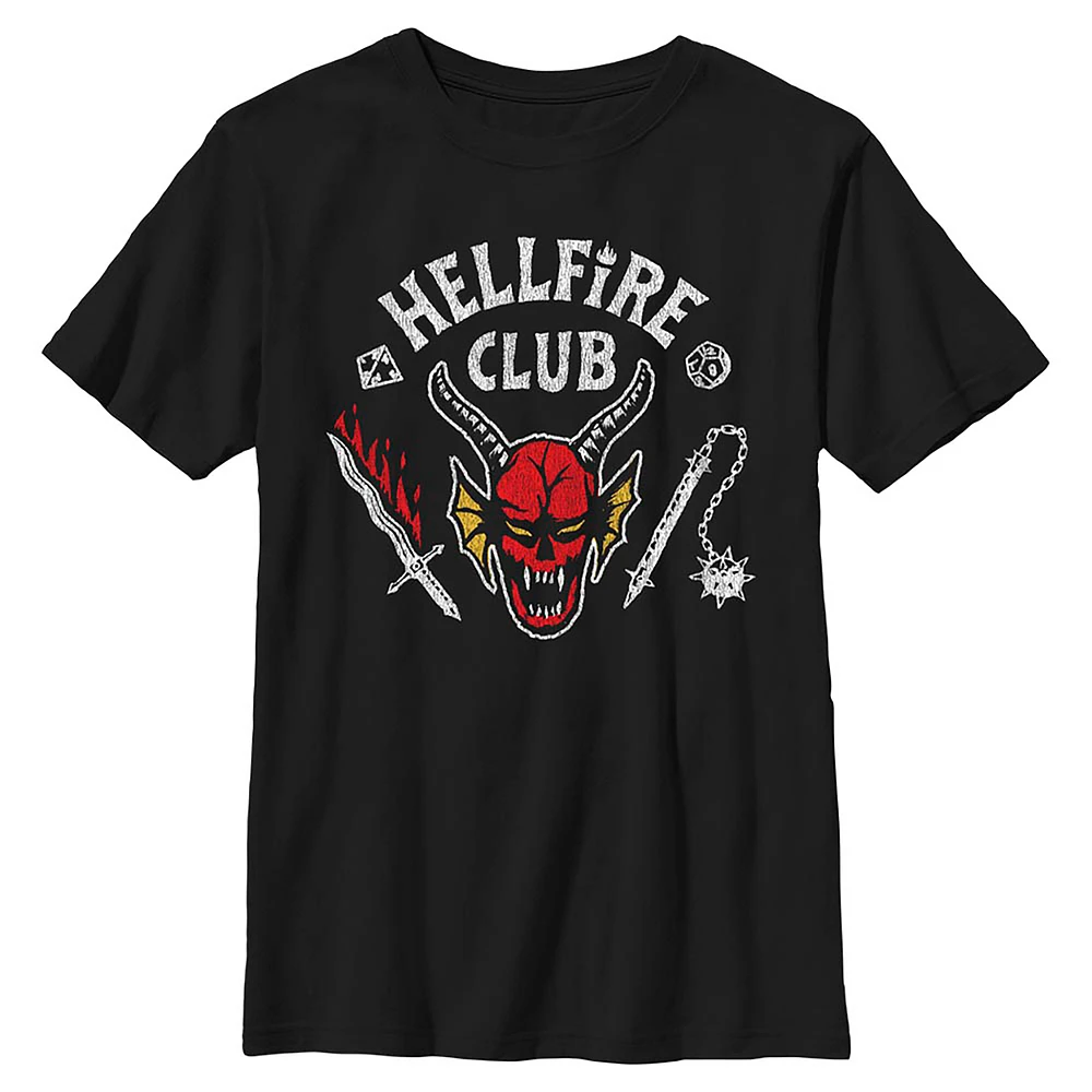 Youth Black Stranger Things Hellfire Club T-Shirt