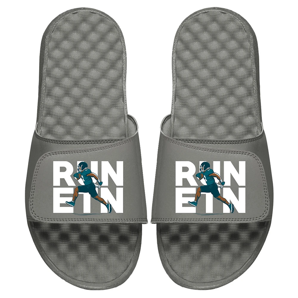Men's ISlide x BreakingT Travis Etienne Gray NFLPA Run ETN Slide Sandals