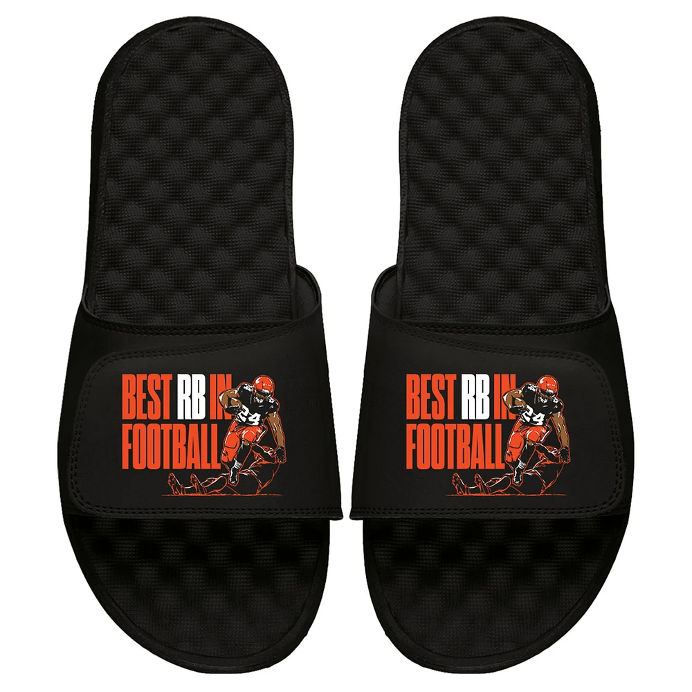 Youth ISlide x BreakingT Nick Chubb Black NFLPA Best RB Football Slide Sandals