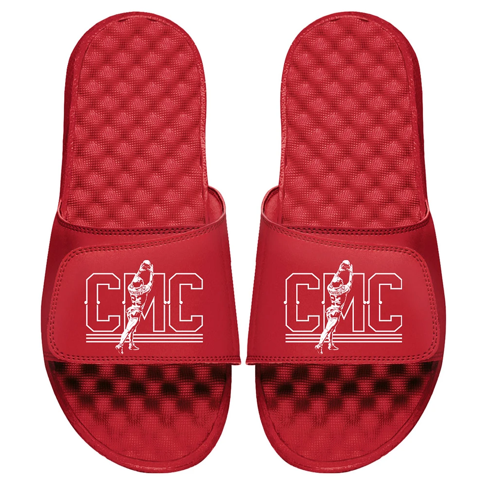 Youth ISlide x BreakingT Christian McCaffrey Scarlet NFLPA Catch Slide Sandals