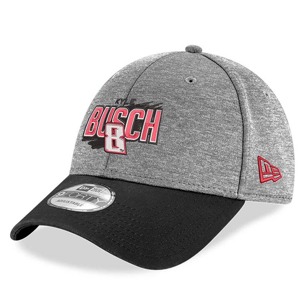 Men's New Era Gray/Black Kyle Busch 9FORTY Splash Adjustable Hat