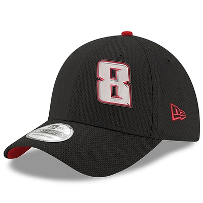 Men's New Era Black Kyle Busch 39THIRTY Panel Flex Hat