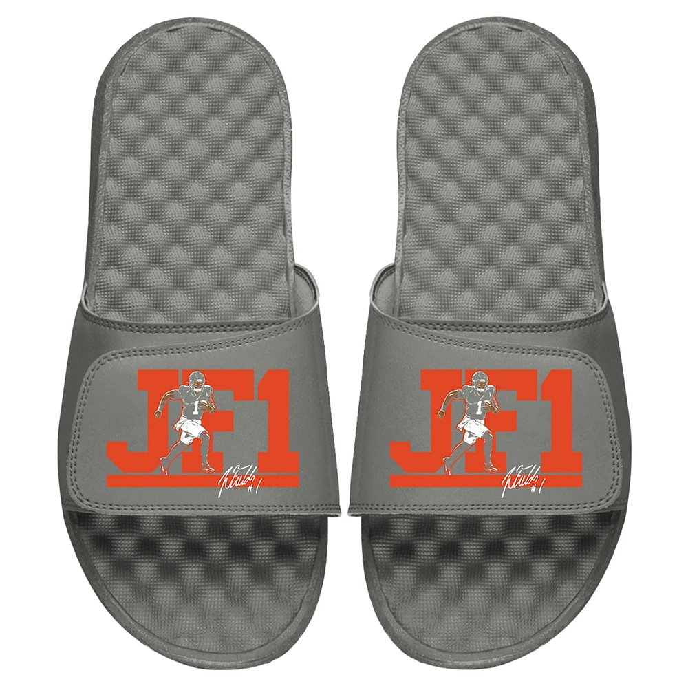 Men's ISlide x BreakingT Justin Fields Gray NFLPA JF1 Signature Slide Sandals