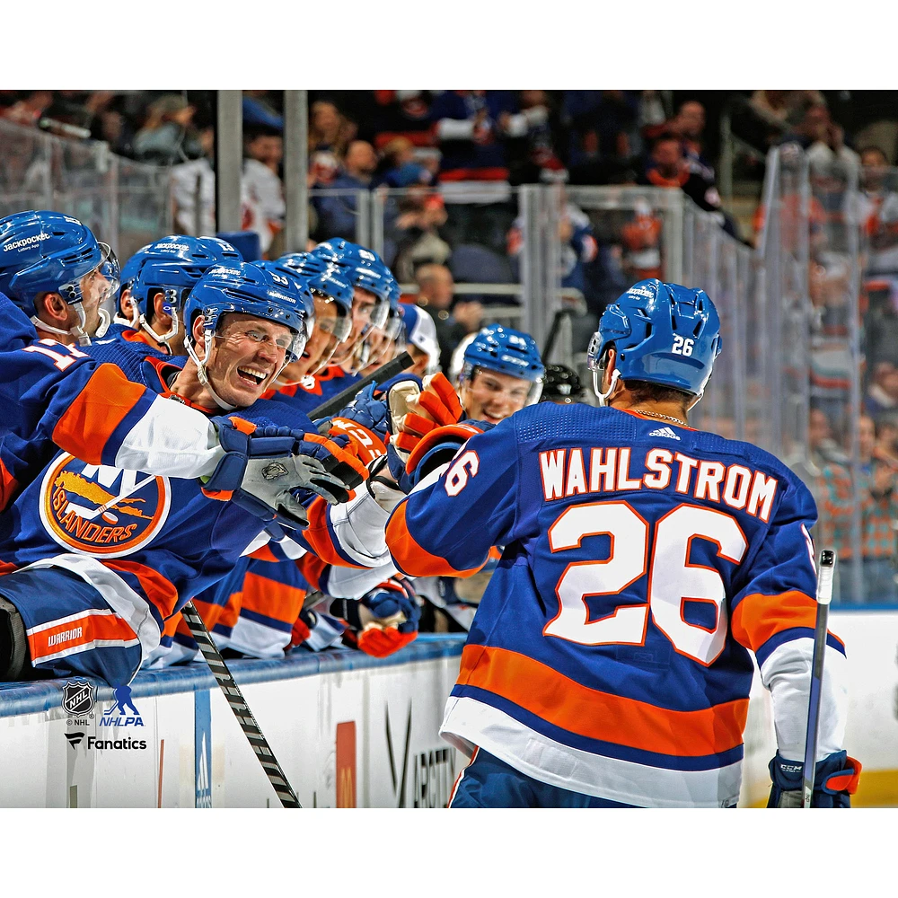 Oliver Wahlstrom New York Islanders Unsigned Celebrates a Goal Photograph