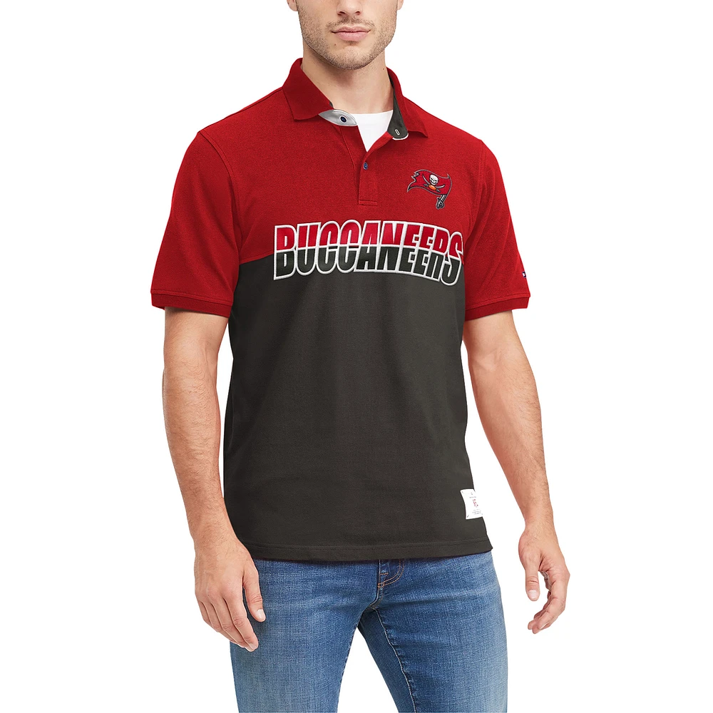 Men's Tommy Hilfiger Pewter/Red Tampa Bay Buccaneers Color Block Polo