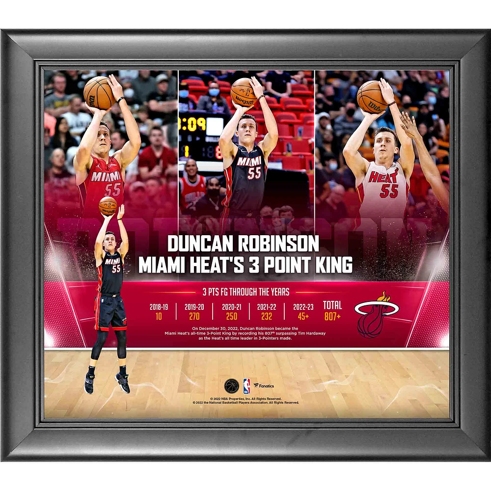 Duncan Robinson Miami Heat Framed 15" x 17" 2022 Franchise Three-Point King Collage