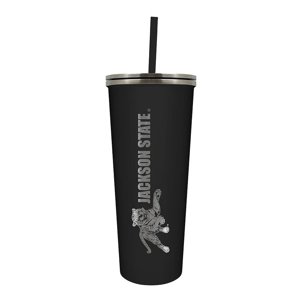 Black Jackson State Tigers 24oz. Vertical Mascot Logo Skinny Tumbler
