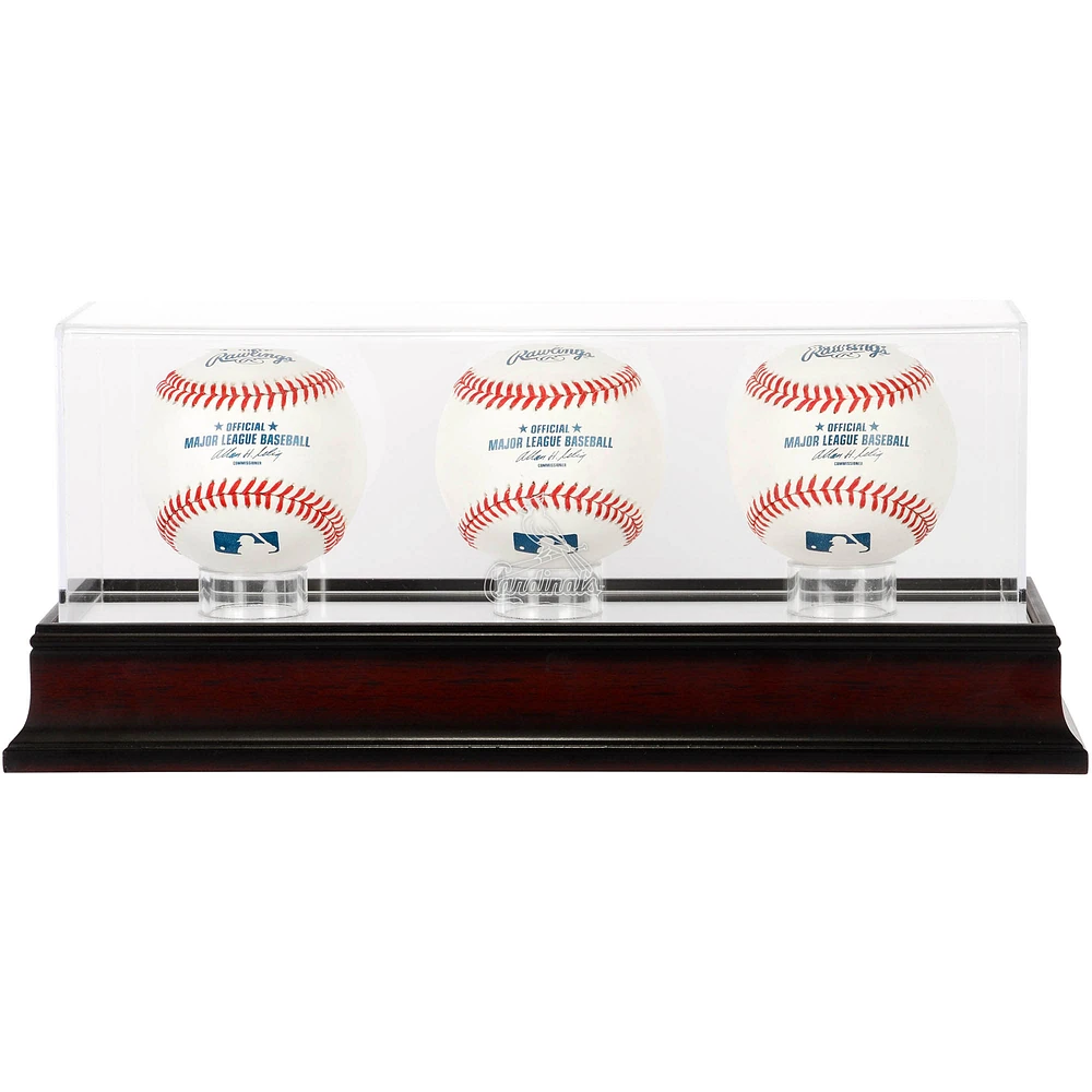 St. Louis Cardinals Mahogany 3-Baseball Display Case