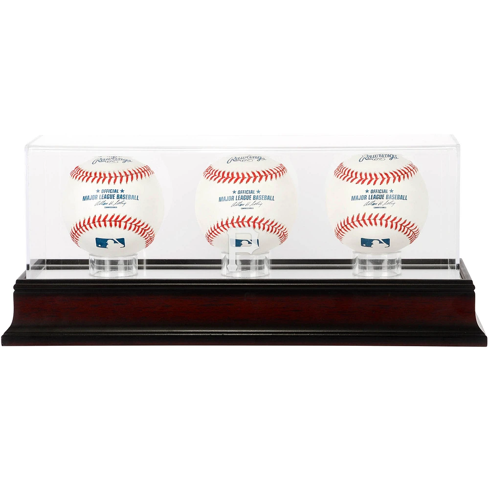 Pittsburgh Pirates Mahogany 3-Baseball Display Case