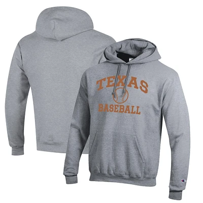 Men's Champion Gray Texas Longhorns Icon Baseball Powerblend Pullover Hoodie