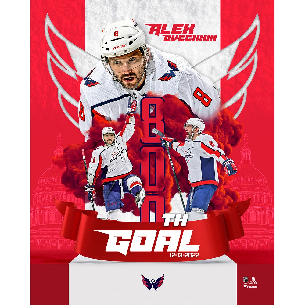 Alexander Ovechkin Washington Capitals Unsigned 800 Goals Stylized Photograph