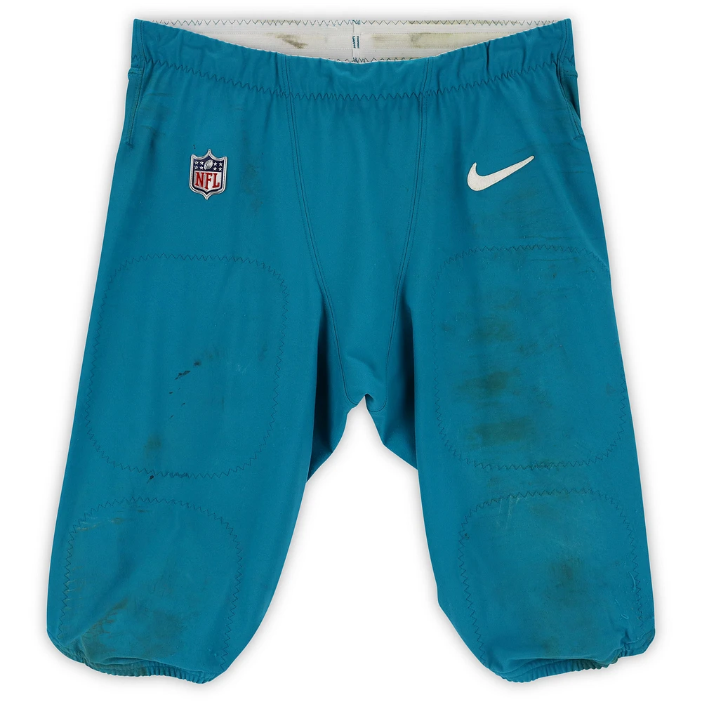 Travon Walker Jacksonville Jaguars Game-Used #44 Teal Pants vs. Tennessee Titans on December 11, 2022