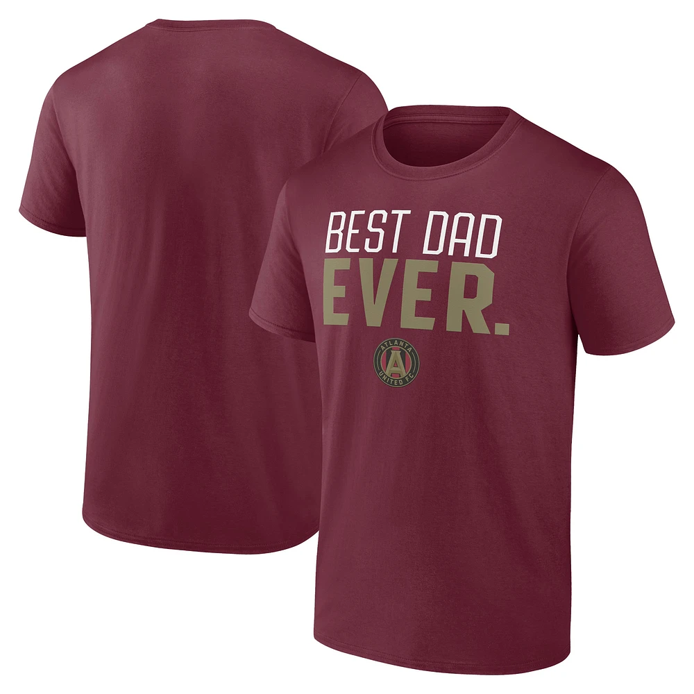 Men's Garnet Atlanta United FC Best Dad Ever Father's Day T-Shirt