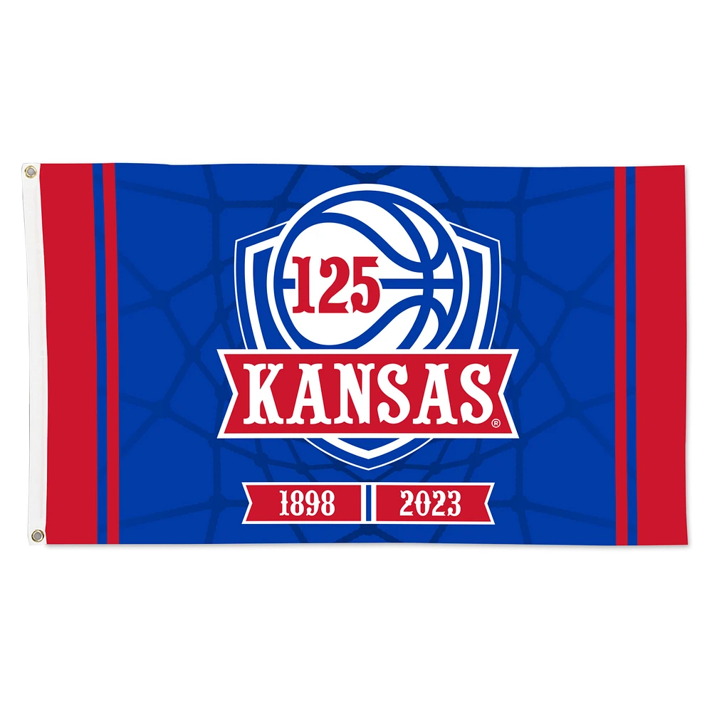 WinCraft Kansas Jayhawks 3' x 5' 125th Anniversary Basketball Deluxe Single-Sided Flag