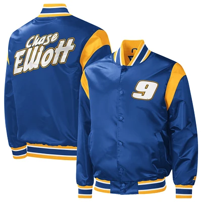 Men's Starter Royal Chase Elliott Force Play Full-Snap Varsity Jacket