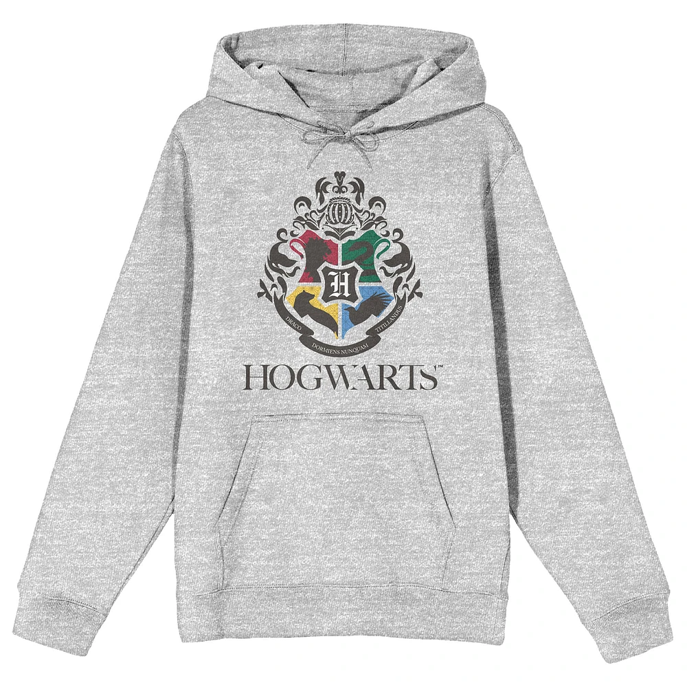 Men's BIOWORLD Heather Gray Harry Potter Hogwarts Pullover Sweatshirt