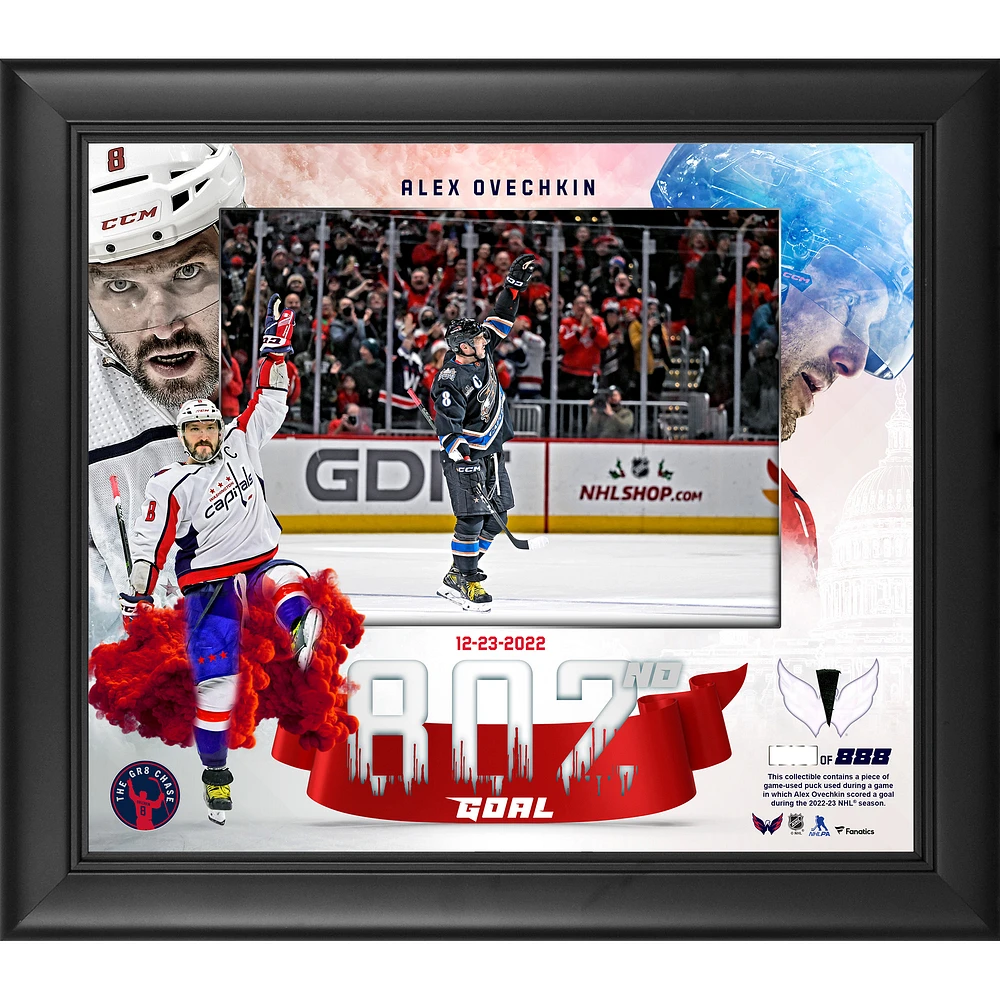 Alexander Ovechkin Washington Capitals Framed 15" x 17" GR8 Chase Collage with a Piece of Game-Used Puck - Limited Edition of 888