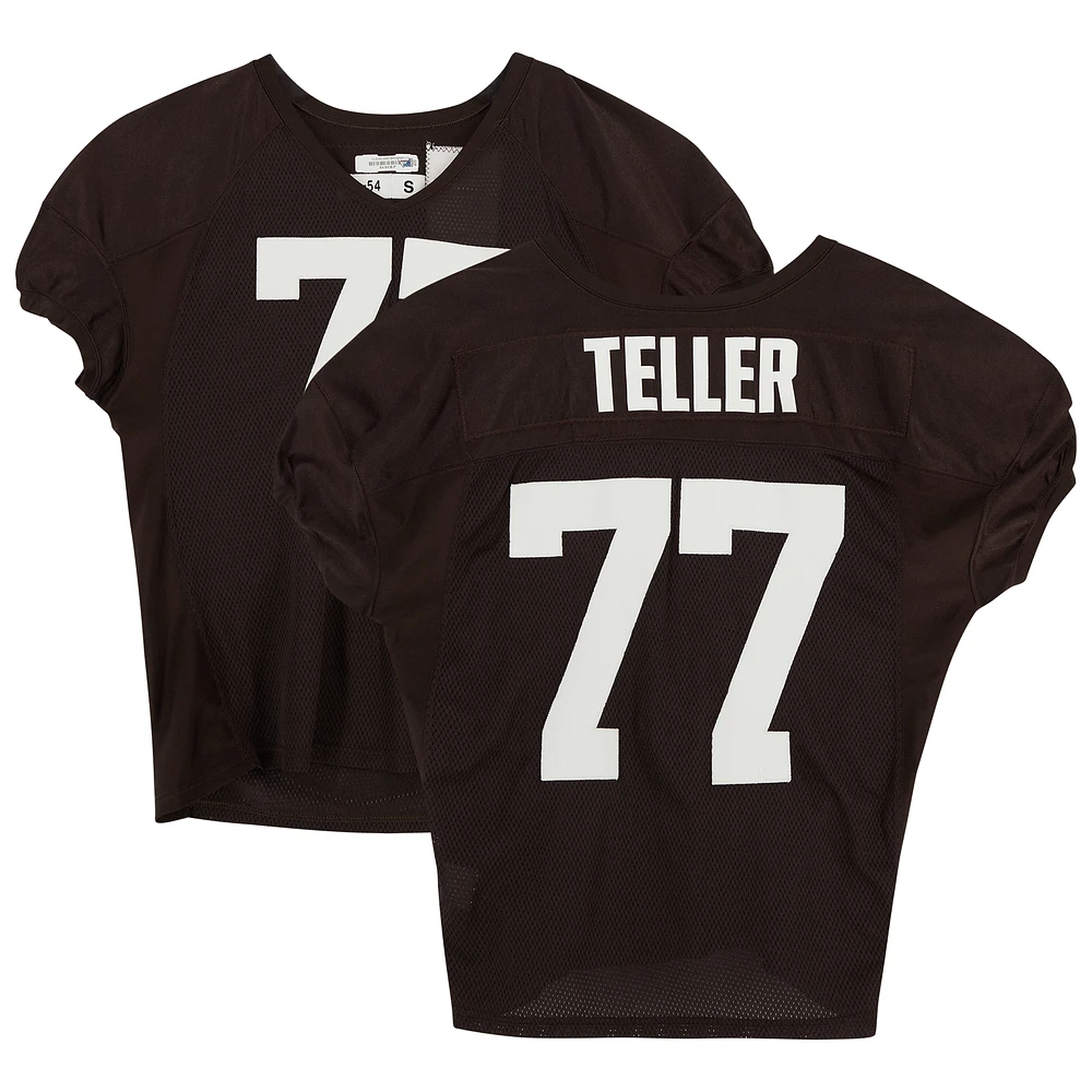 Wyatt Teller Cleveland Browns Practice-Used #77 Brown Jersey from the 2021 NFL Season