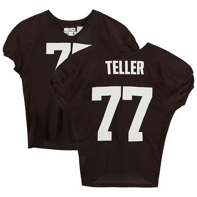 Wyatt Teller Cleveland Browns Practice-Used #77 Brown Jersey from the 2021 NFL Season