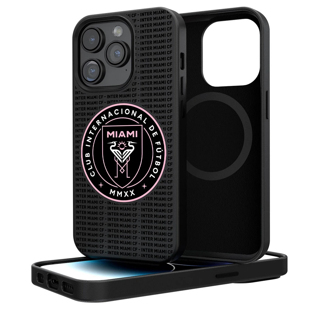 Inter Miami CF Text Backdrop iPhone Magnetic Bump Case