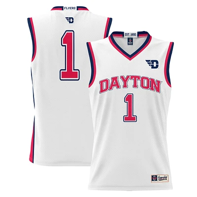 Male GameDay Greats #1 White Dayton Flyers Lightweight Basketball Jersey
