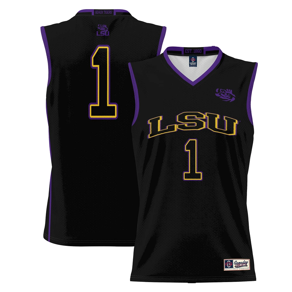 Male GameDay Greats #1 Black LSU Tigers Lightweight Basketball Jersey
