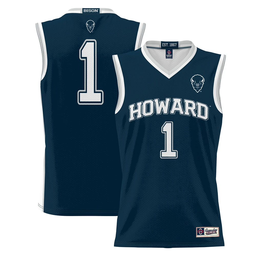 Youth GameDay Greats Navy #1 Howard Bison Lightweight Basketball Jersey
