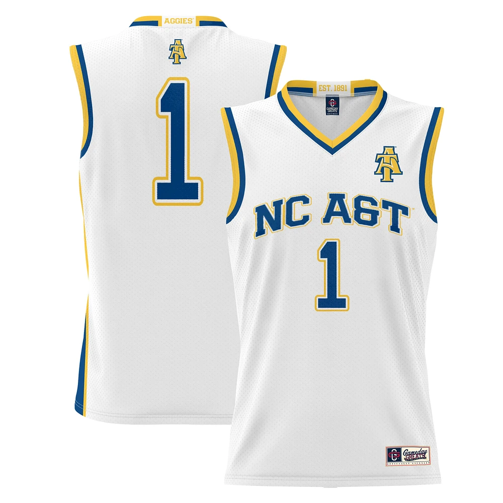 Youth GameDay Greats White #1 North Carolina A&T Aggies Lightweight Basketball Jersey