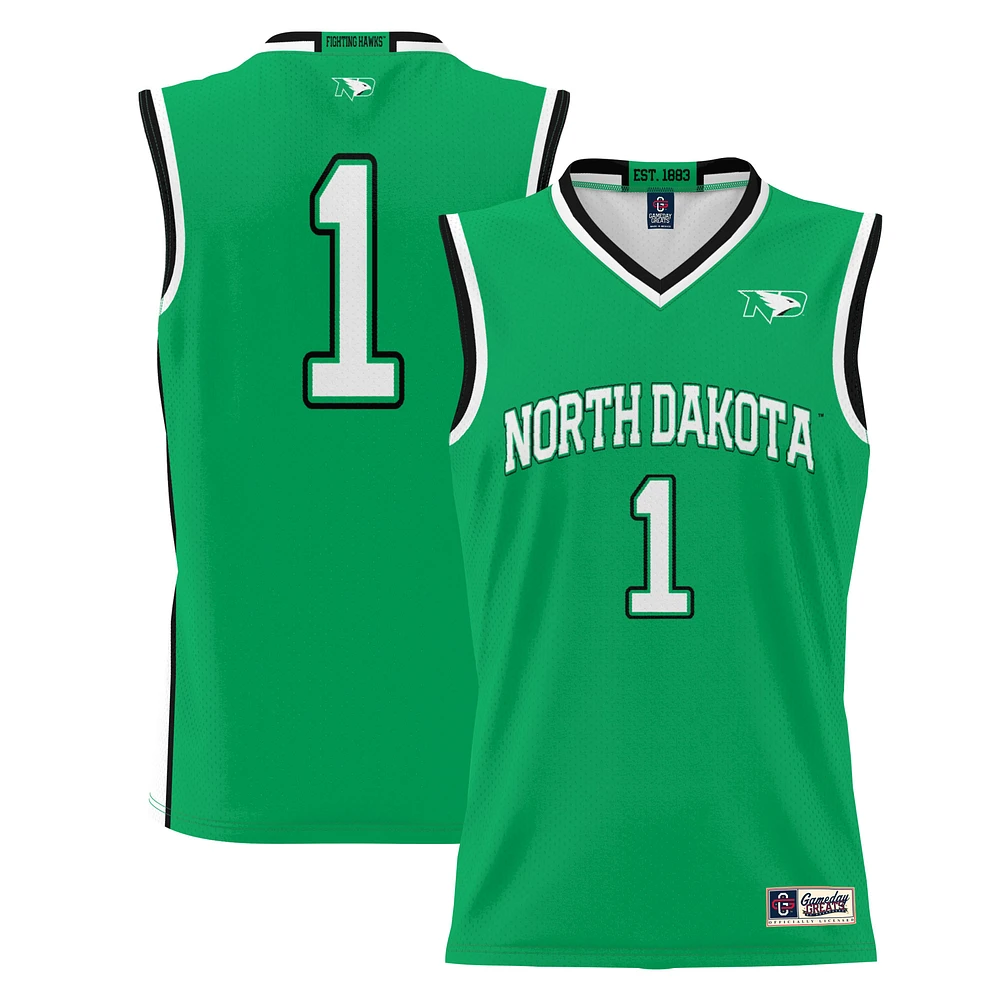 Youth GameDay Greats Green #1 North Dakota Lightweight Basketball Jersey