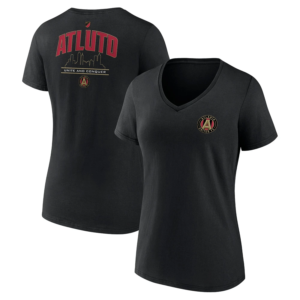 Women's Black Atlanta United FC Team Hometown Collection V-Neck T-Shirt