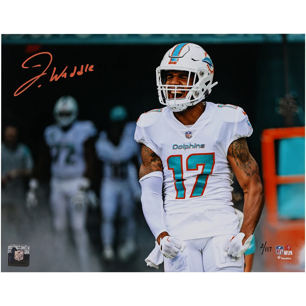Jaylen Waddle Miami Dolphins Autographed 11" x 14" Pregame Intro Yelling Photograph - Limited Edition of 117