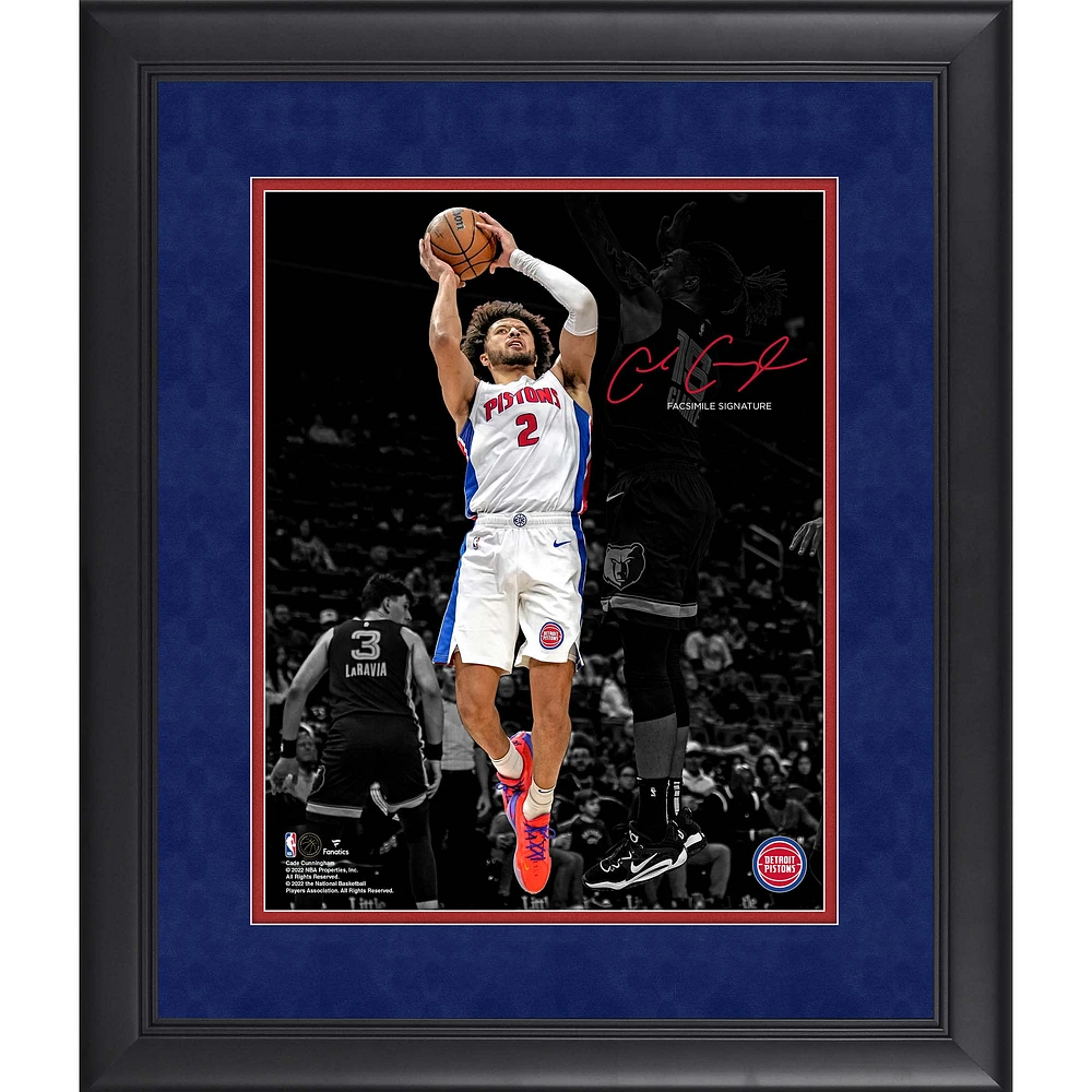 Cade Cunningham Detroit Pistons Facsimile Signature Framed 11" x 14" Spotlight Photograph